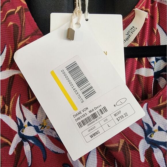 NWT Diane Von Furstenburg Corinne Ruched Mesh Midi Dressin Harlow Small Wine - Picture 13 of 14